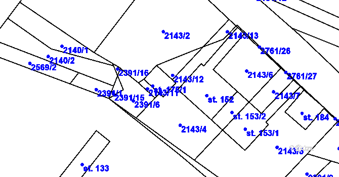 Parcela st. 175/2 v KÚ Vysoká u Kosovy Hory, Katastrální mapa