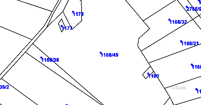 Parcela st. 1168/49 v KÚ Vysoká u Kosovy Hory, Katastrální mapa