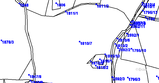 Parcela st. 1810/7 v KÚ Vysoká u Kosovy Hory, Katastrální mapa