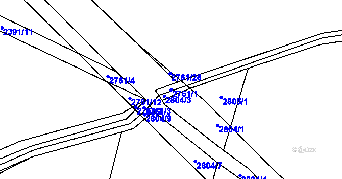 Parcela st. 2761/1 v KÚ Vysoká u Kosovy Hory, Katastrální mapa