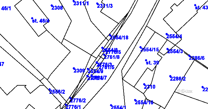 Parcela st. 2761/8 v KÚ Vysoká u Kosovy Hory, Katastrální mapa