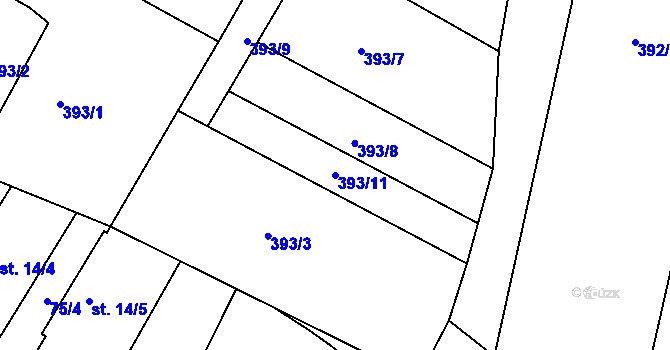 Parcela st. 393/11 v KÚ Vysoká u Příbramě, Katastrální mapa