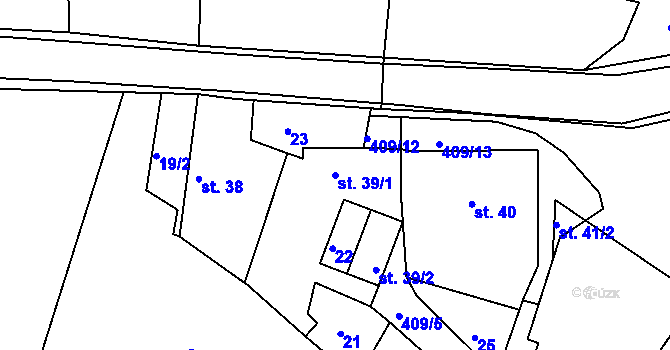 Parcela st. 39/1 v KÚ Vysoká u Příbramě, Katastrální mapa