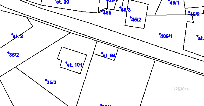 Parcela st. 94 v KÚ Vysoká u Příbramě, Katastrální mapa