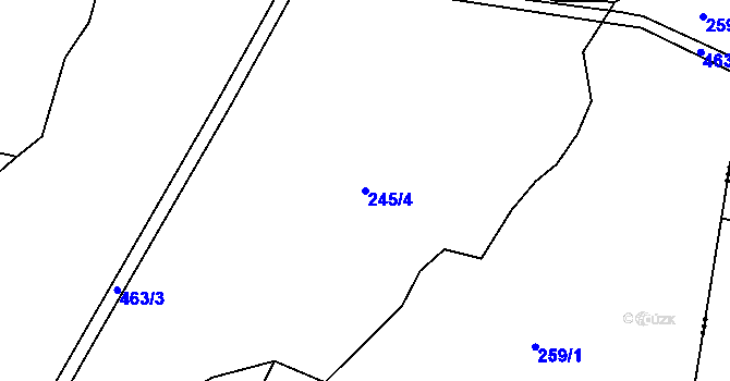 Parcela st. 245/4 v KÚ Vysoká u Příbramě, Katastrální mapa