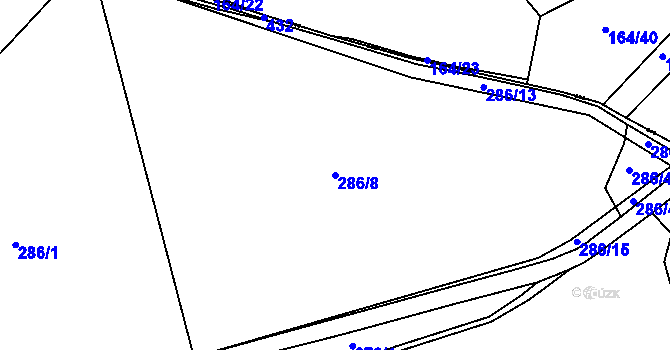Parcela st. 286/8 v KÚ Vysoká u Příbramě, Katastrální mapa