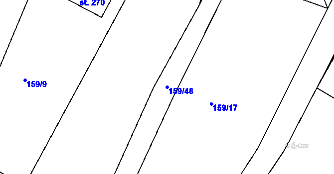 Parcela st. 159/48 v KÚ Vysoká u Příbramě, Katastrální mapa