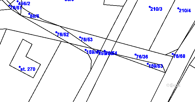 Parcela st. 159/50 v KÚ Vysoká u Příbramě, Katastrální mapa