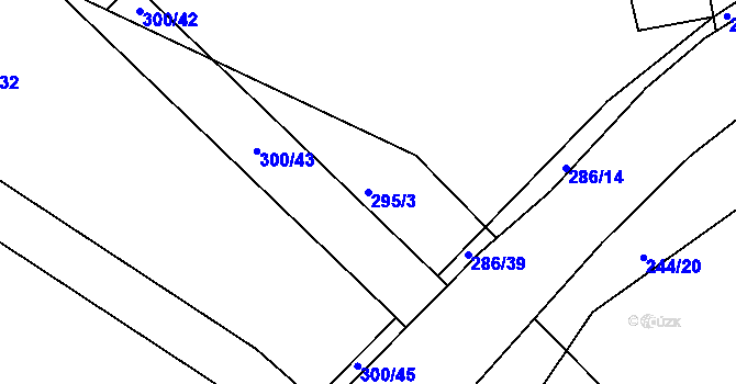 Parcela st. 295/3 v KÚ Vysoká u Příbramě, Katastrální mapa