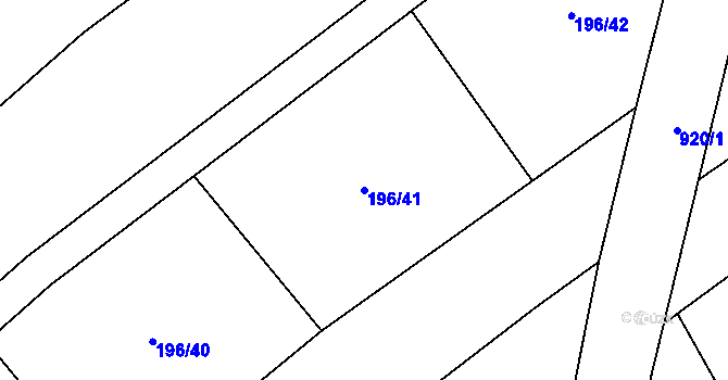 Parcela st. 196/41 v KÚ Vysoké Chvojno, Katastrální mapa