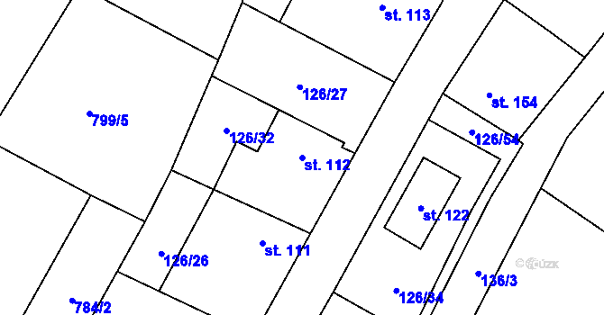 Parcela st. 112 v KÚ Vysoké Chvojno, Katastrální mapa
