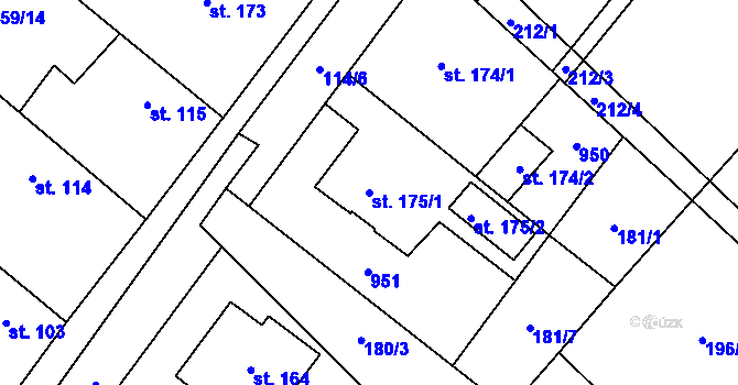 Parcela st. 175/1 v KÚ Vysoké Chvojno, Katastrální mapa