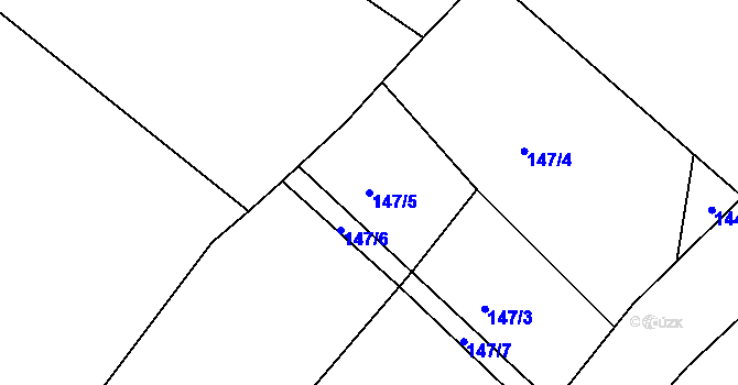 Parcela st. 147/5 v KÚ Vysoké Chvojno, Katastrální mapa