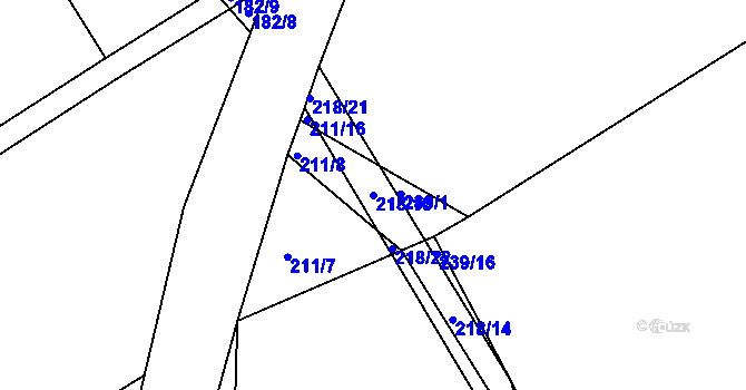 Parcela st. 218/10 v KÚ Vysoké Chvojno, Katastrální mapa