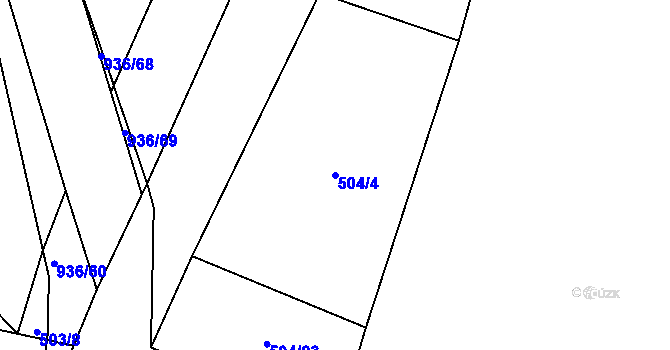 Parcela st. 504/4 v KÚ Vysoké Chvojno, Katastrální mapa