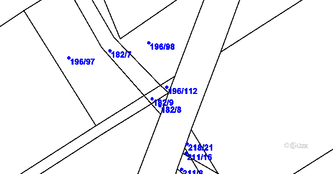 Parcela st. 196/112 v KÚ Vysoké Chvojno, Katastrální mapa