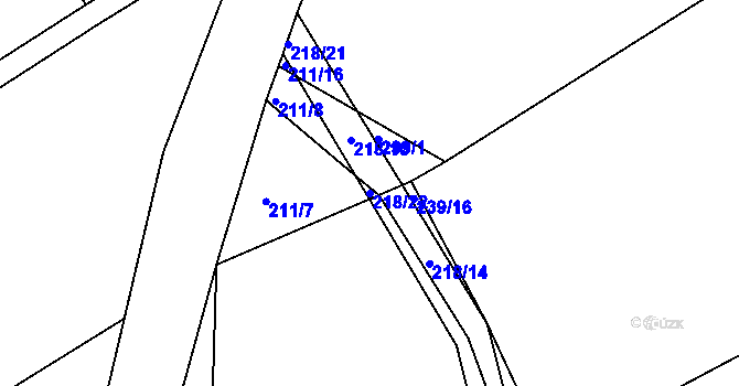 Parcela st. 218/22 v KÚ Vysoké Chvojno, Katastrální mapa