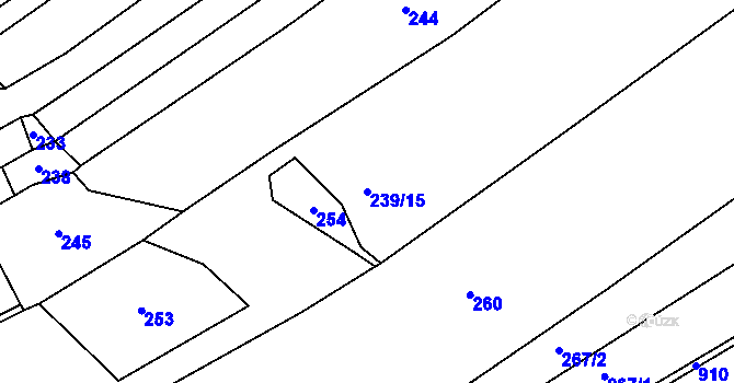 Parcela st. 239/15 v KÚ Vysoké Chvojno, Katastrální mapa