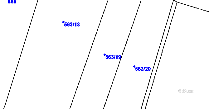 Parcela st. 563/19 v KÚ Vysoké Chvojno, Katastrální mapa