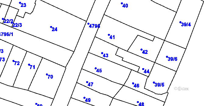 Parcela st. 43 v KÚ Vysoké Mýto, Katastrální mapa