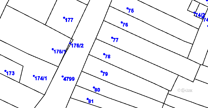 Parcela st. 78 v KÚ Vysoké Mýto, Katastrální mapa