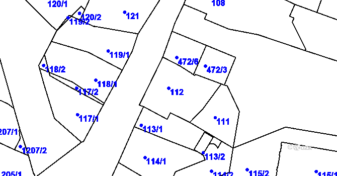 Parcela st. 112 v KÚ Vysoké Mýto, Katastrální mapa