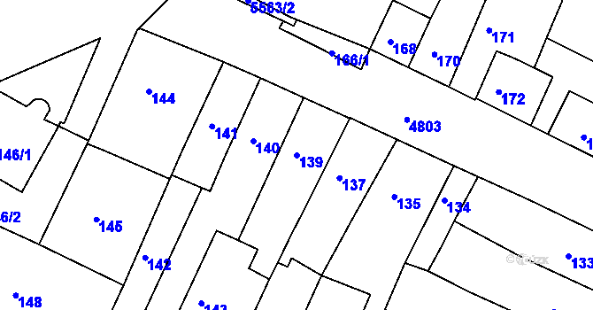 Parcela st. 139 v KÚ Vysoké Mýto, Katastrální mapa