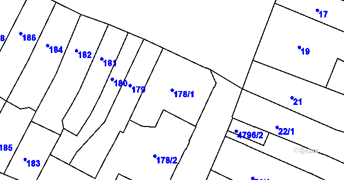Parcela st. 178/1 v KÚ Vysoké Mýto, Katastrální mapa