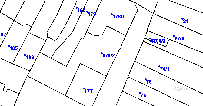 Parcela st. 178/2 v KÚ Vysoké Mýto, Katastrální mapa