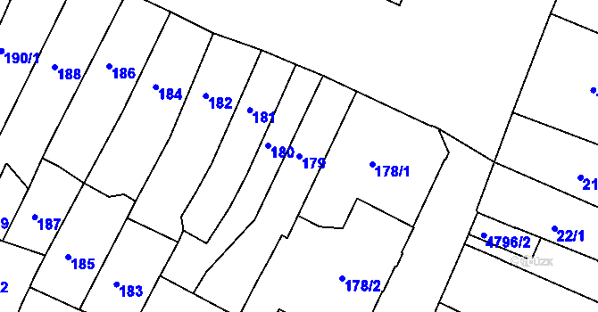 Parcela st. 179 v KÚ Vysoké Mýto, Katastrální mapa