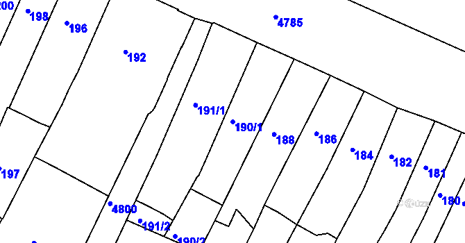 Parcela st. 190/1 v KÚ Vysoké Mýto, Katastrální mapa