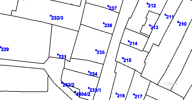 Parcela st. 235 v KÚ Vysoké Mýto, Katastrální mapa