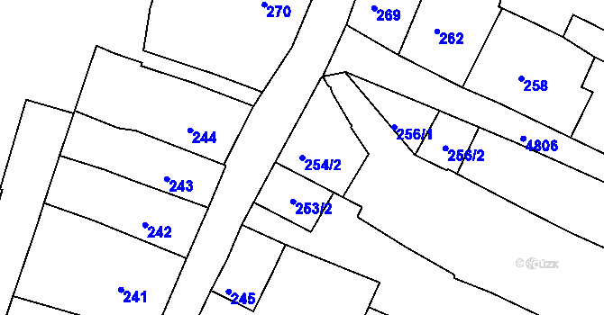 Parcela st. 254/2 v KÚ Vysoké Mýto, Katastrální mapa
