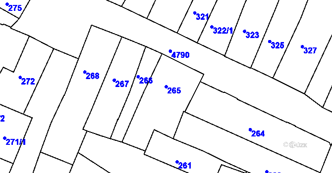 Parcela st. 265 v KÚ Vysoké Mýto, Katastrální mapa