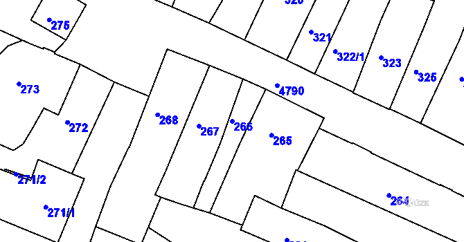 Parcela st. 266 v KÚ Vysoké Mýto, Katastrální mapa