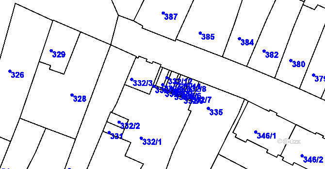 Parcela st. 332/4 v KÚ Vysoké Mýto, Katastrální mapa