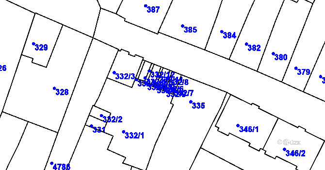 Parcela st. 332/6 v KÚ Vysoké Mýto, Katastrální mapa
