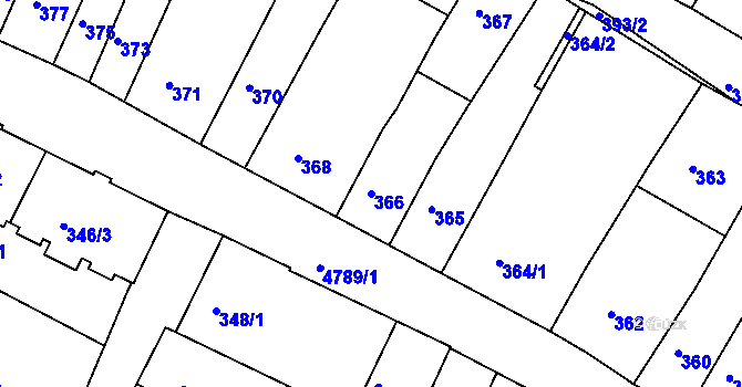 Parcela st. 366 v KÚ Vysoké Mýto, Katastrální mapa