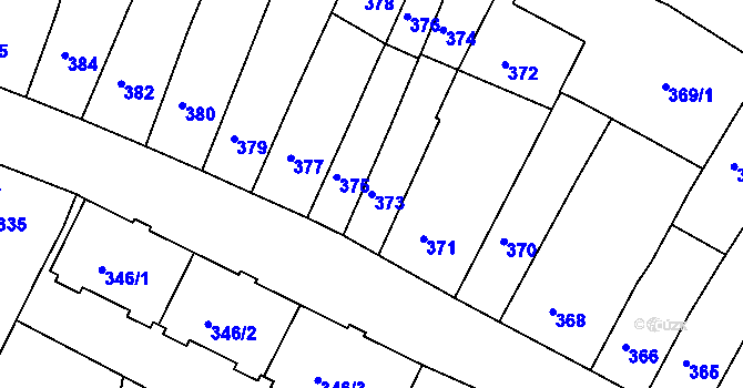 Parcela st. 373 v KÚ Vysoké Mýto, Katastrální mapa