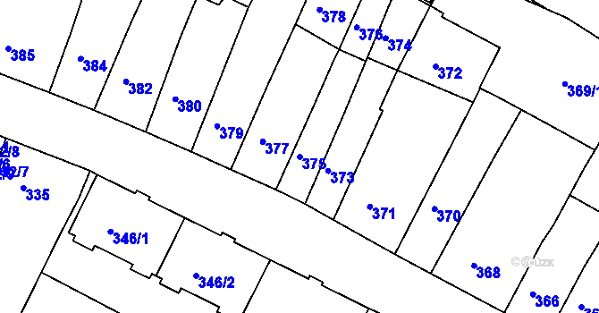 Parcela st. 375 v KÚ Vysoké Mýto, Katastrální mapa