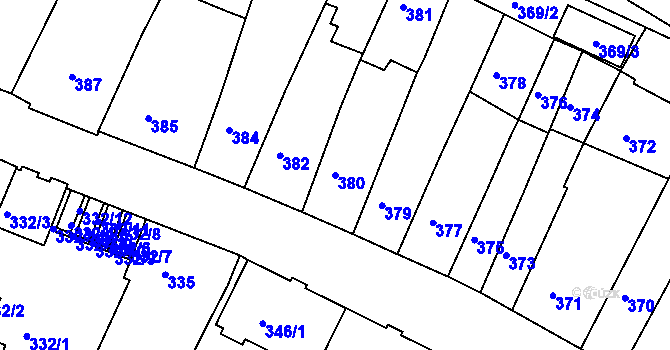 Parcela st. 380 v KÚ Vysoké Mýto, Katastrální mapa