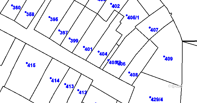 Parcela st. 404 v KÚ Vysoké Mýto, Katastrální mapa