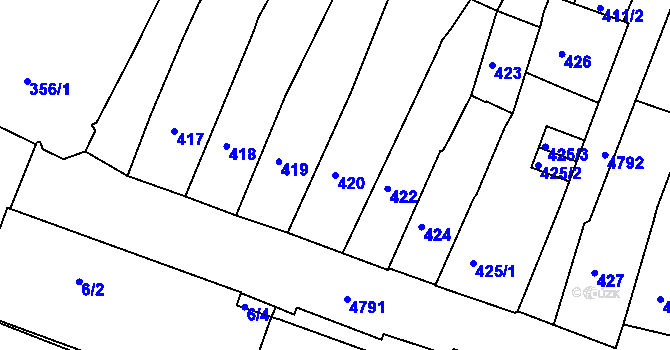 Parcela st. 420 v KÚ Vysoké Mýto, Katastrální mapa