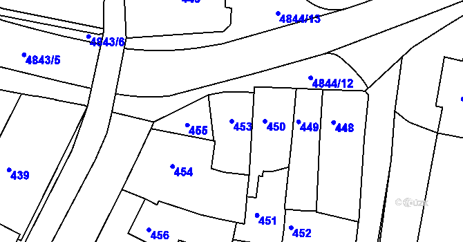Parcela st. 453 v KÚ Vysoké Mýto, Katastrální mapa