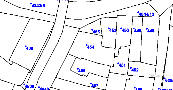 Parcela st. 454 v KÚ Vysoké Mýto, Katastrální mapa