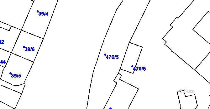 Parcela st. 470/5 v KÚ Vysoké Mýto, Katastrální mapa
