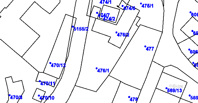 Parcela st. 476 v KÚ Vysoké Mýto, Katastrální mapa