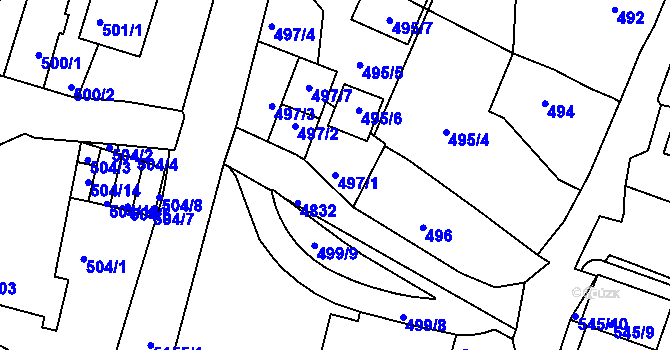 Parcela st. 497/1 v KÚ Vysoké Mýto, Katastrální mapa
