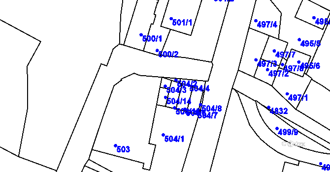Parcela st. 504/3 v KÚ Vysoké Mýto, Katastrální mapa
