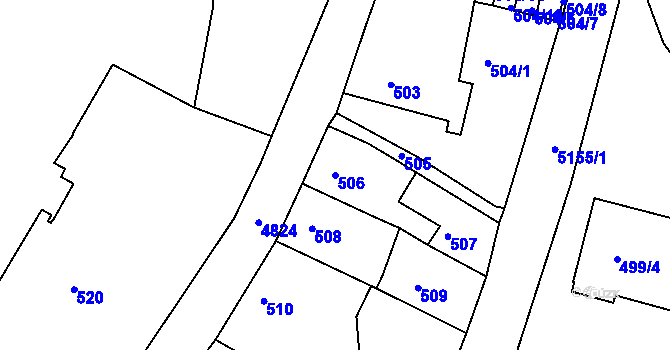 Parcela st. 506 v KÚ Vysoké Mýto, Katastrální mapa